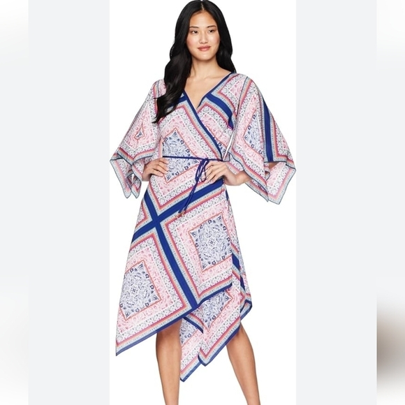Trina Turk Alannah Wrap Dress in Meet Me in Malibu Small - Picture 1 of 6